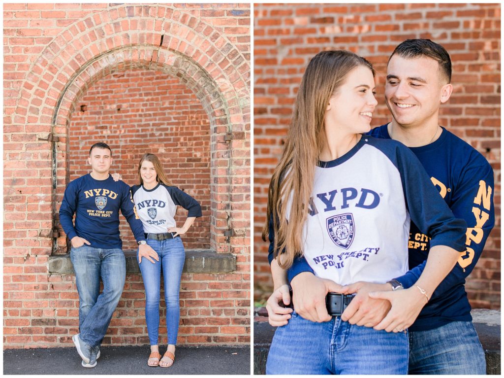 NYPD officers engagement photos taken in Brooklyn