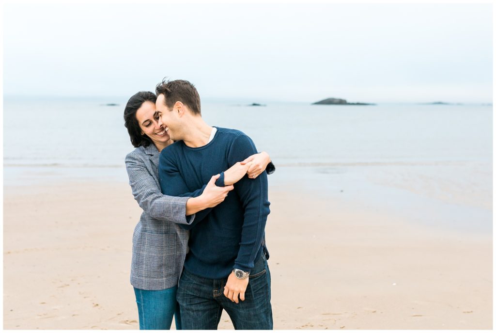 rye town beach engagement session with FDP
